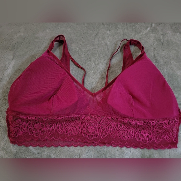 Daisy Fuentes Burgundy Lace Bralette 1X - Picture 7 of 7